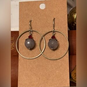 Handmade Sterling Silver, Brass and Swarovski Crystal Drop Earrings